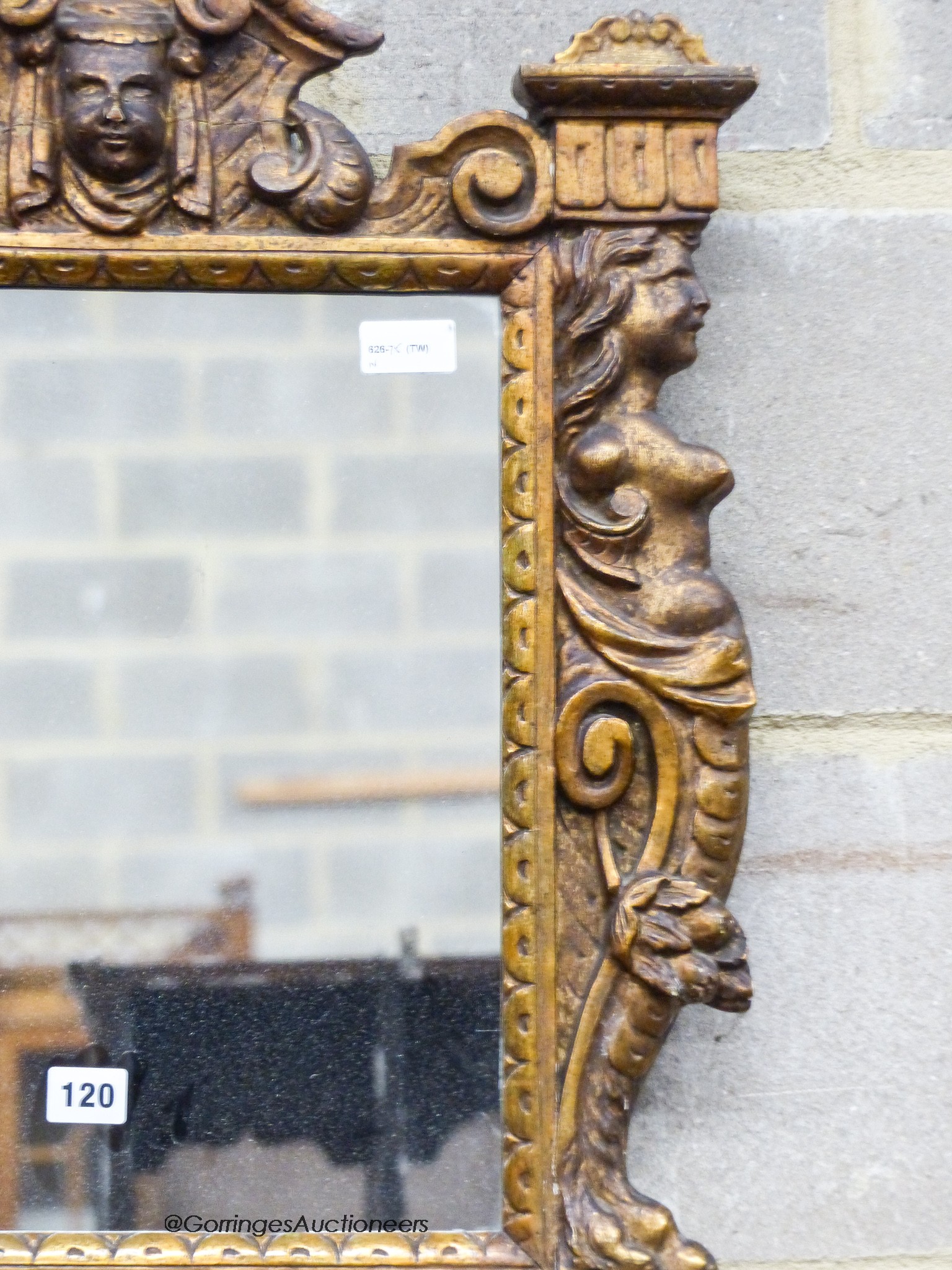 A Renaissance style giltwood wall mirror